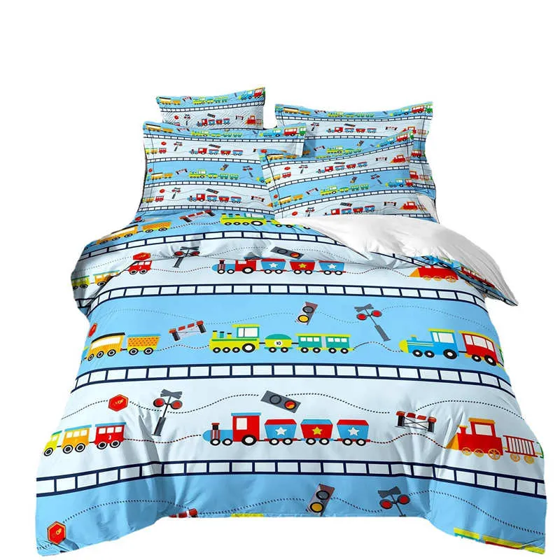 Cordless Housse de Couette et Deux Taies Remorque Bleu 240cm