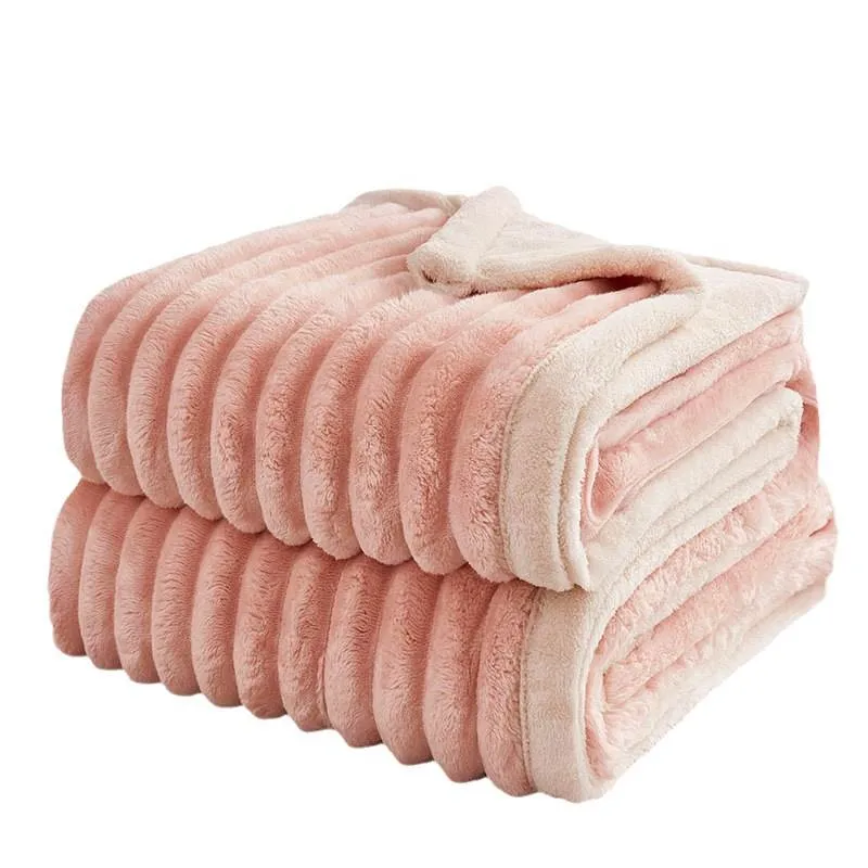 Couverture Polaire Plaid Fourrure Laine 700 g/m² Rose Home & Workshop