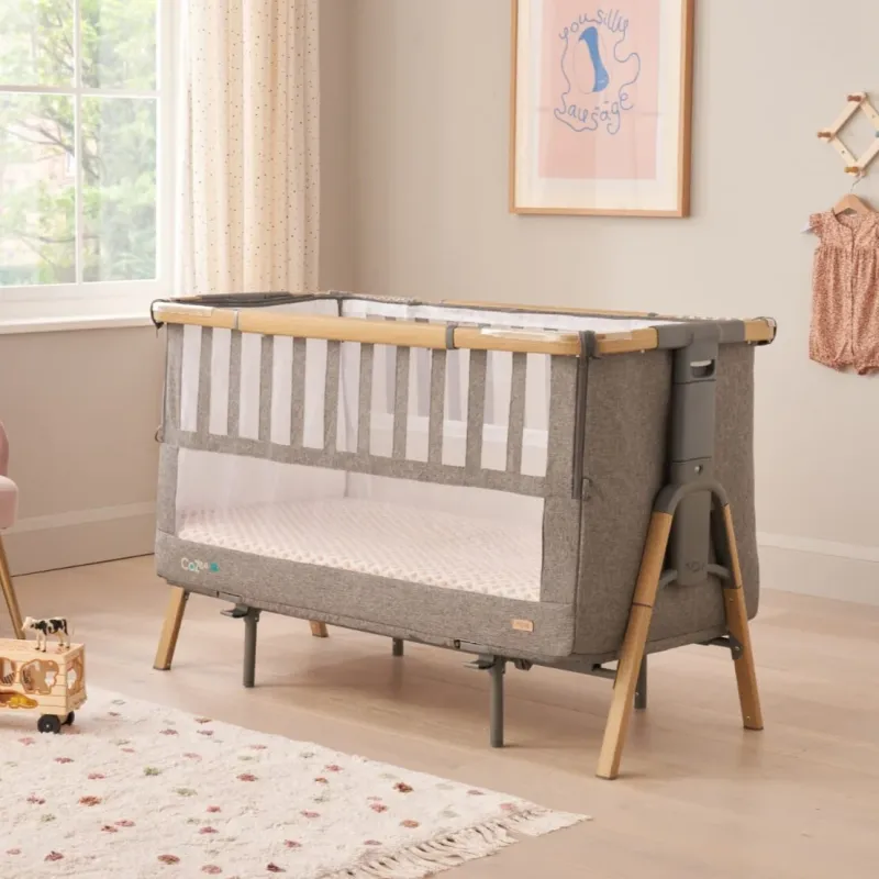 CoZee XL Bedside Crib & Cot - Oak/Charcoal Drywall Installation