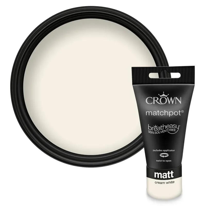 Crown Walls & Ceilings Matt Emulsion | Cream Alabaster | 40ml Tester