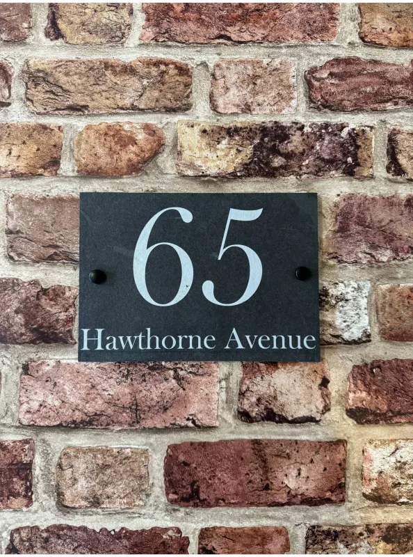Current slate house sign