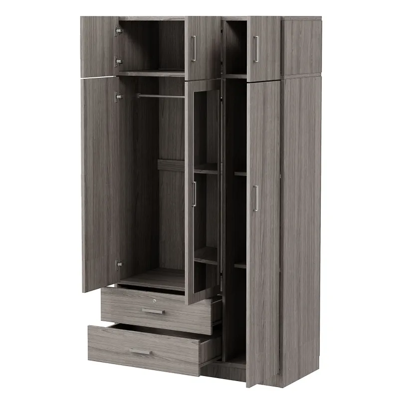 Cutting-edge 3 Door Mirror Wardrobe 2 Drawers And Top Cabinet