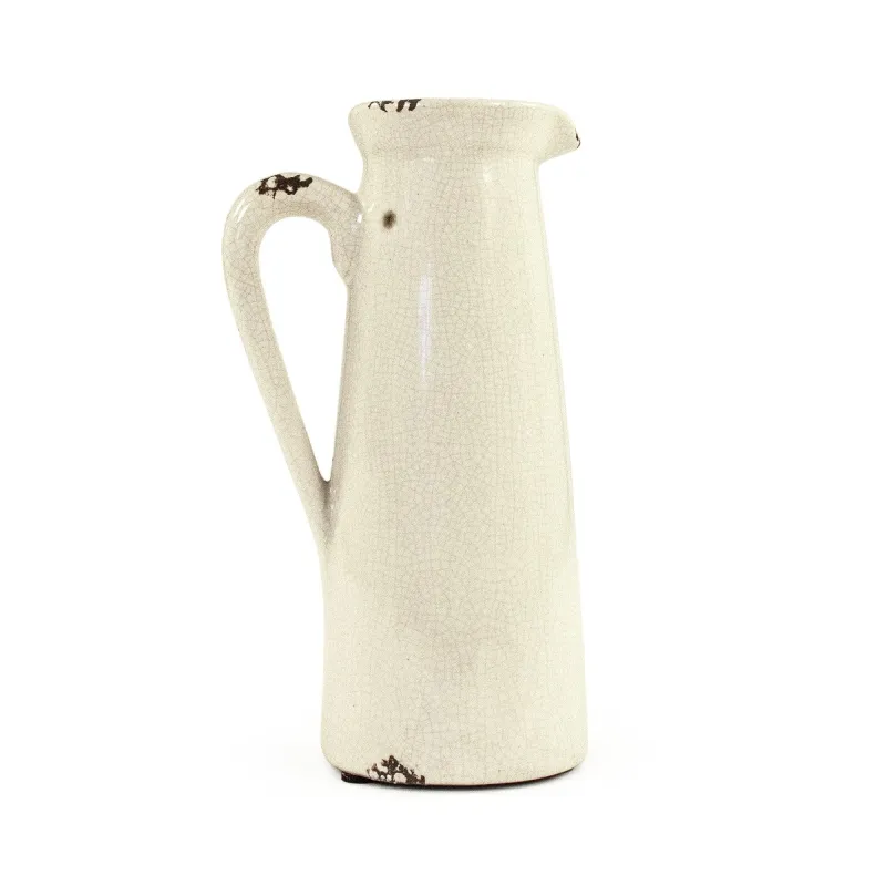 Distressed Crackle Pearl Pitcher (015659 A369)