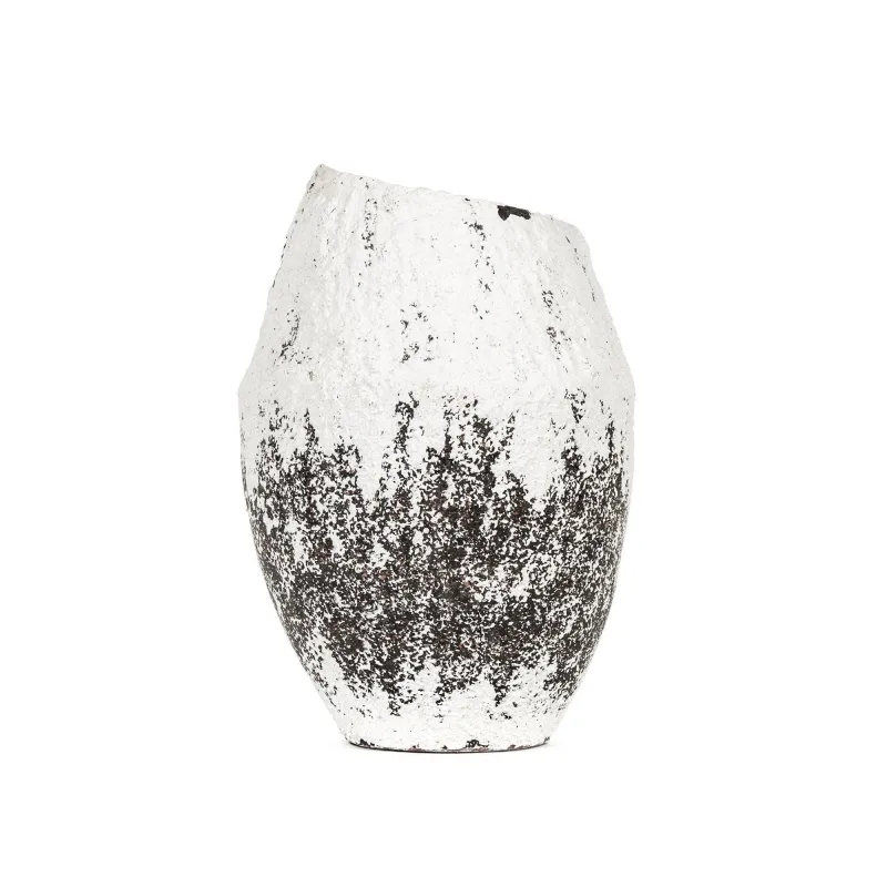 Distressed Grey and Ivory Large Vase (14A105)