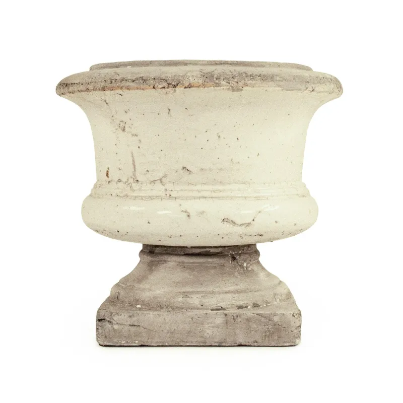 Distressed Ivory and Grey Vase (6160L A25A)