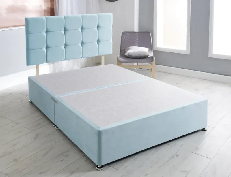 Divan Bed Base Cube Wingback Headboard