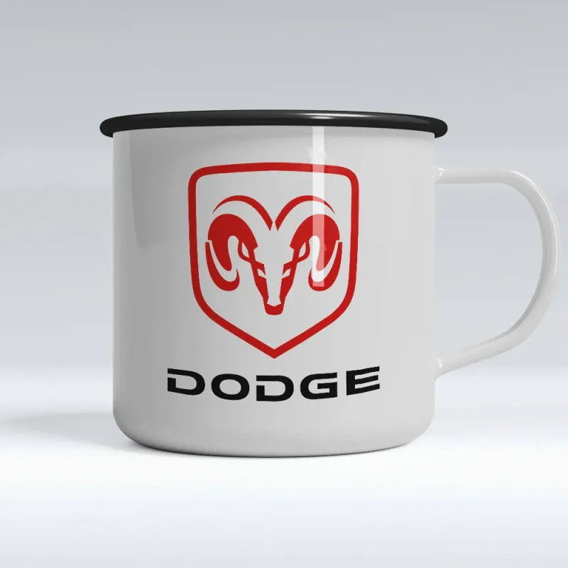 Dodge Enamel Mug Brushed Nickel
