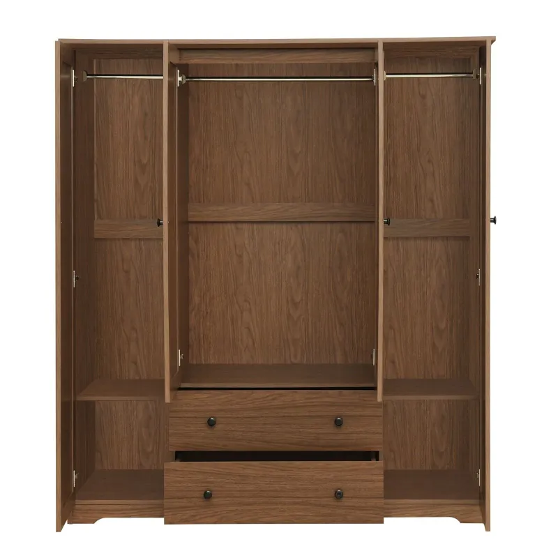 4 Door Wardrobe Armoire 2 Drawers