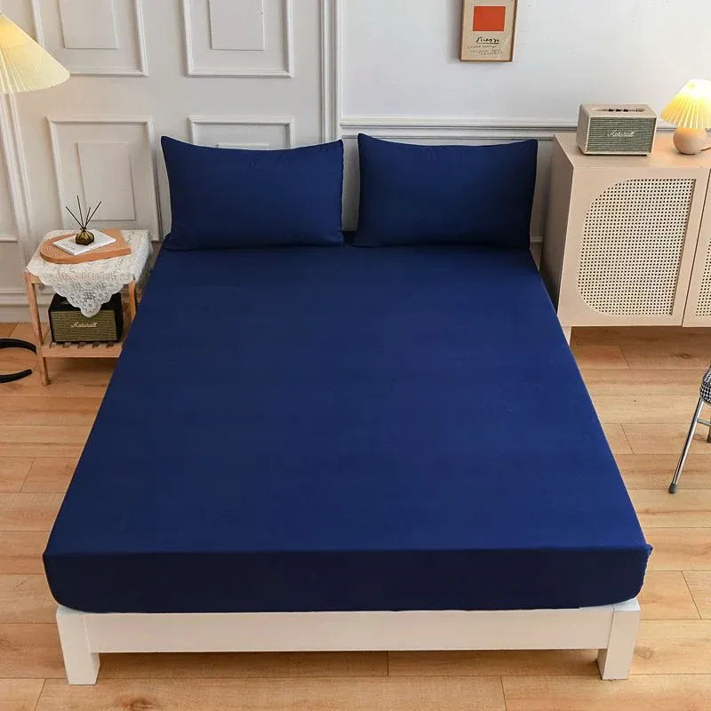 Drap Housse Drap Matelas Uni Confort Bleu Made USA