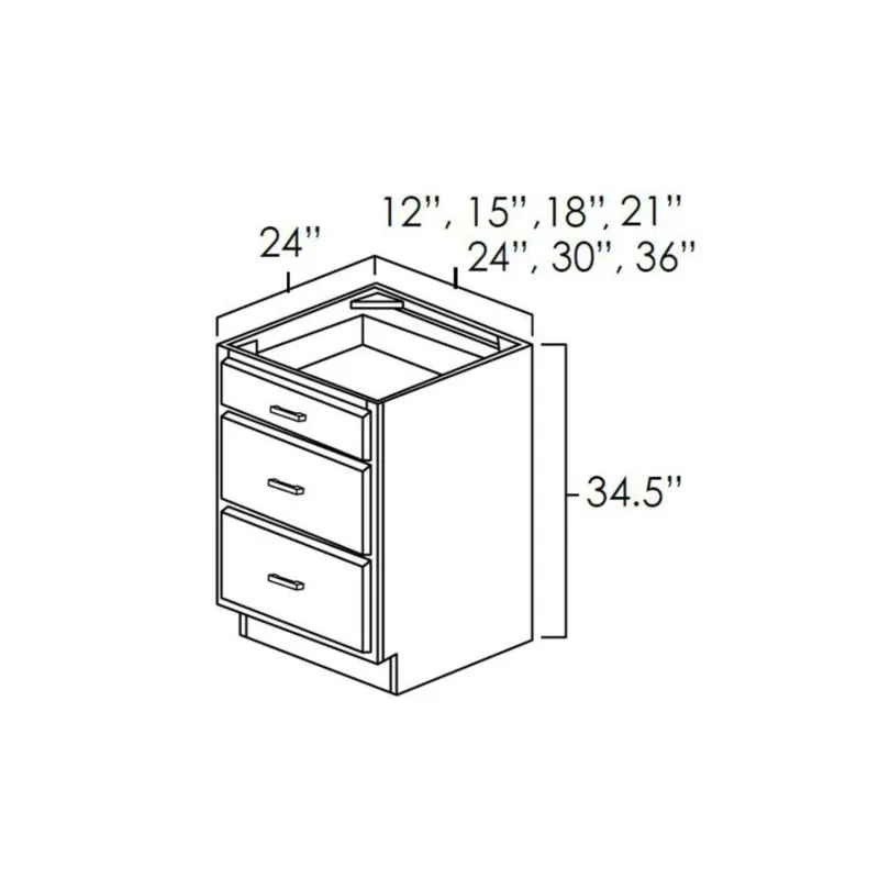 Drawer Base Kitchen Cabinet Platinum Shaker 3-Year Service Plan