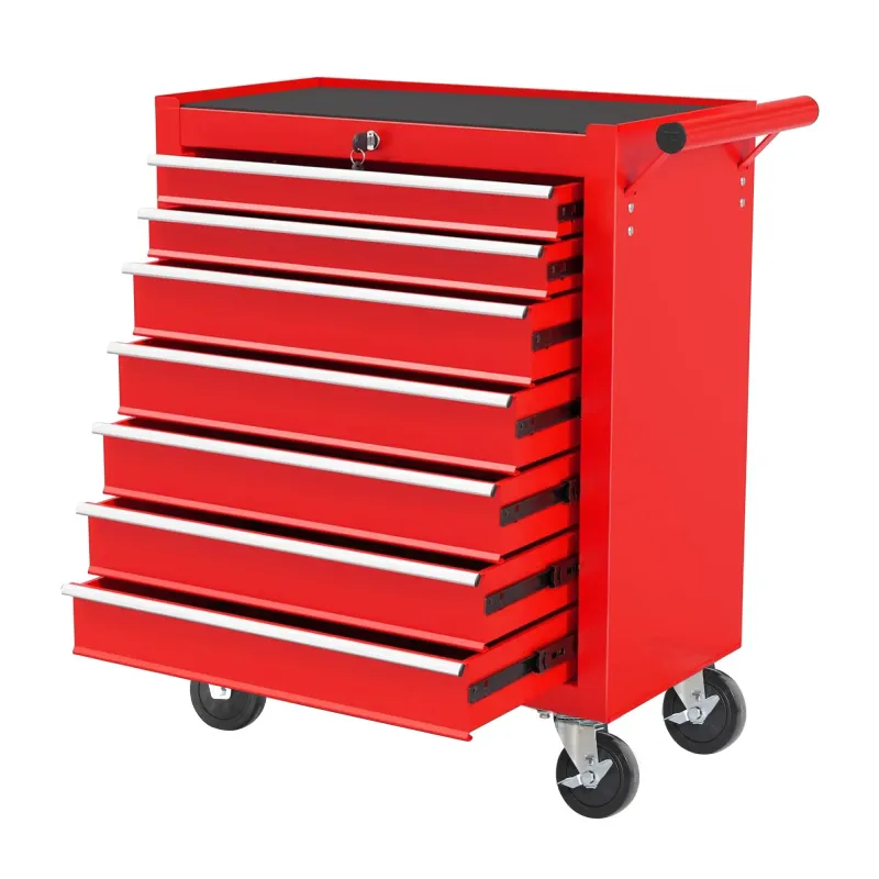 7 Drawer Rolling Tool Chest Wheels, Multi-purpose Tool Box And Storage