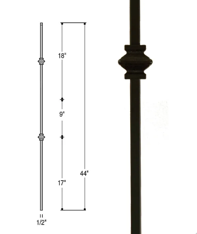 Duplicate Knuckle Iron Baluster : 2557