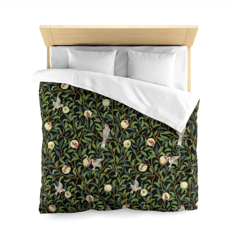 Duvet Cover inspired William Morris - Bird and Pomegranate Collection (Onyx)