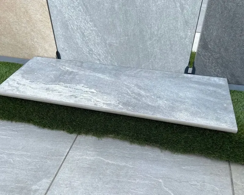 Earthcore Grey Bullnosed Porcelain Steps 900x300mm - 20mm Heavy-duty