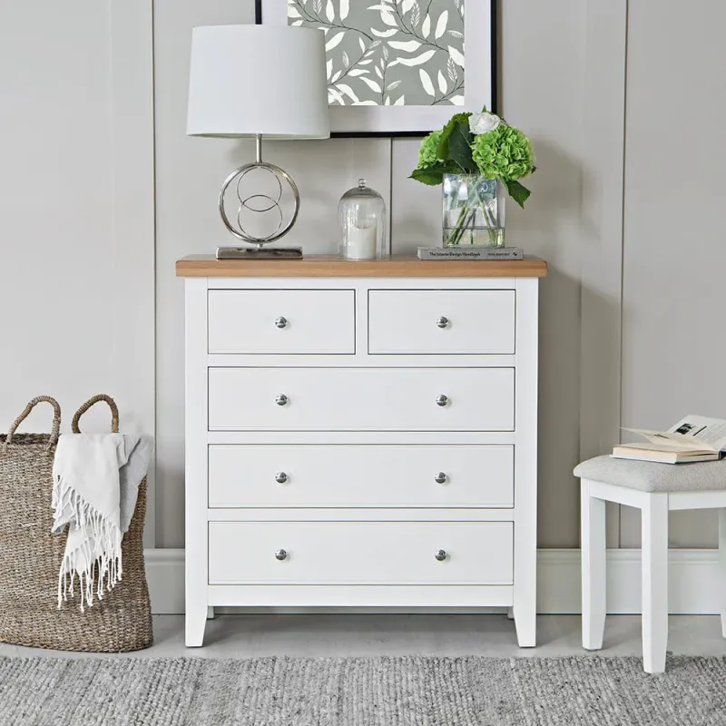 Eaton Ivory Painted Oak 2 Over 3 Chest