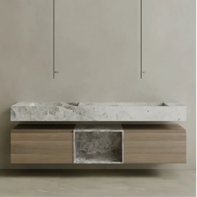 ELEMENTO BATH | FLOATING TWOFOLD SING MARBLE VANITY | $6,360.00 - $12,856.00