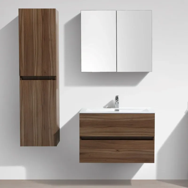 Ensemble de meubles salle de bain design SIENA largeur 60 cm, noyer