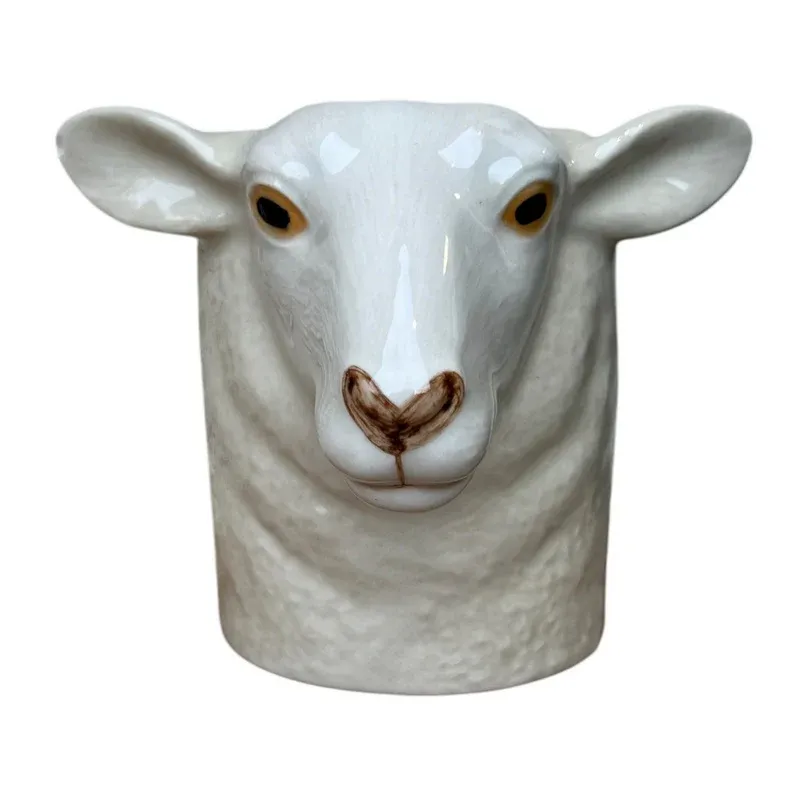 Ergonomic Design Earthenware Pencil Pot White Faced Suffolk Sheep