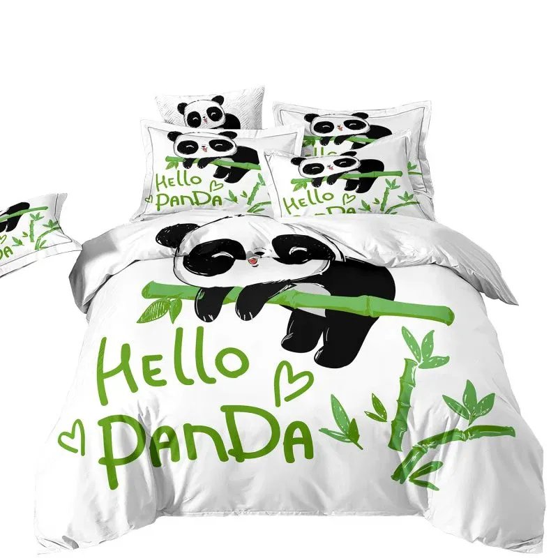 Ergonomic Design Housse de Couette et Deux Taies Panda Bambou 240cm
