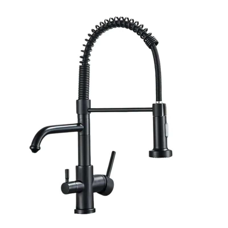 Ergonomic Design Mitigeur Cuisine 3 Voies Extractible Noir