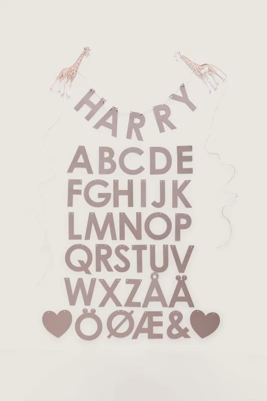 Espresso paper letters & giraffes garland