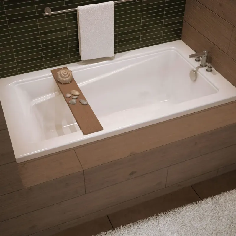Exhibit 6636 IF Plexiglass Alcove Left-Hand Drain Bathtub White