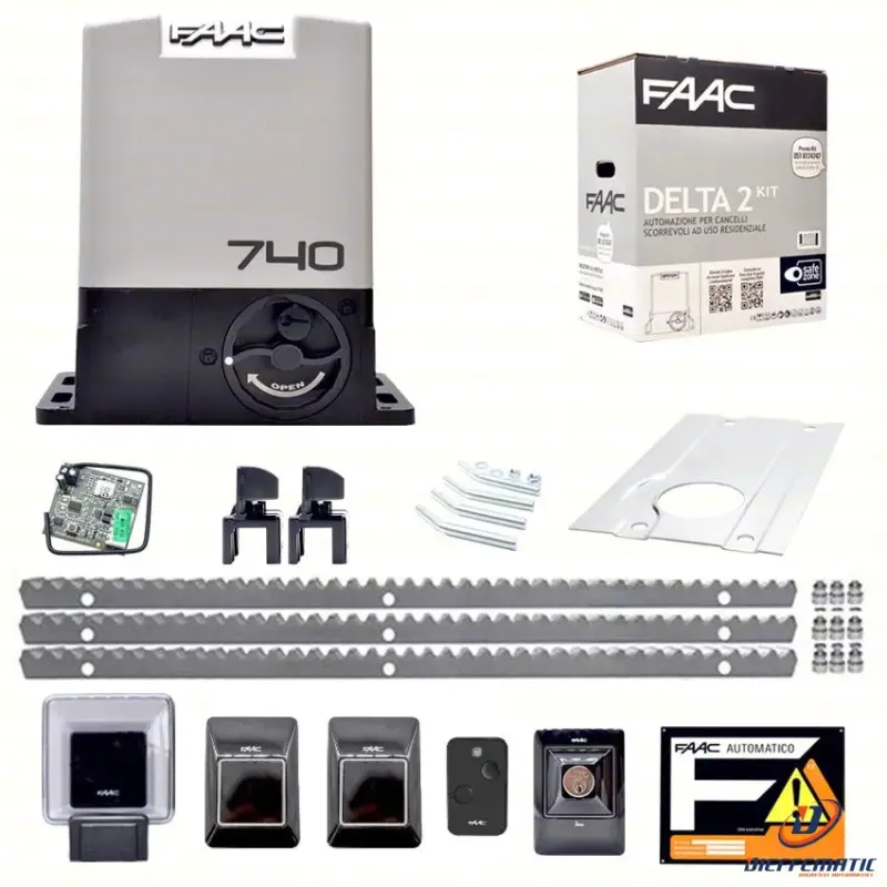 Faac Delta 2 740 Kit 3 Mt Cremagliera Metallo Automazione Cancello Scorrevole Df