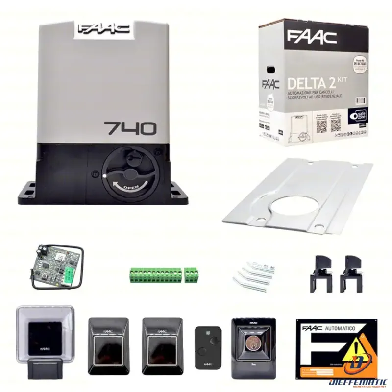 Faac Delta 2 Kit 230V 500Kg Automazione Per Cancelli Scorrevoli Uso Residenziale
