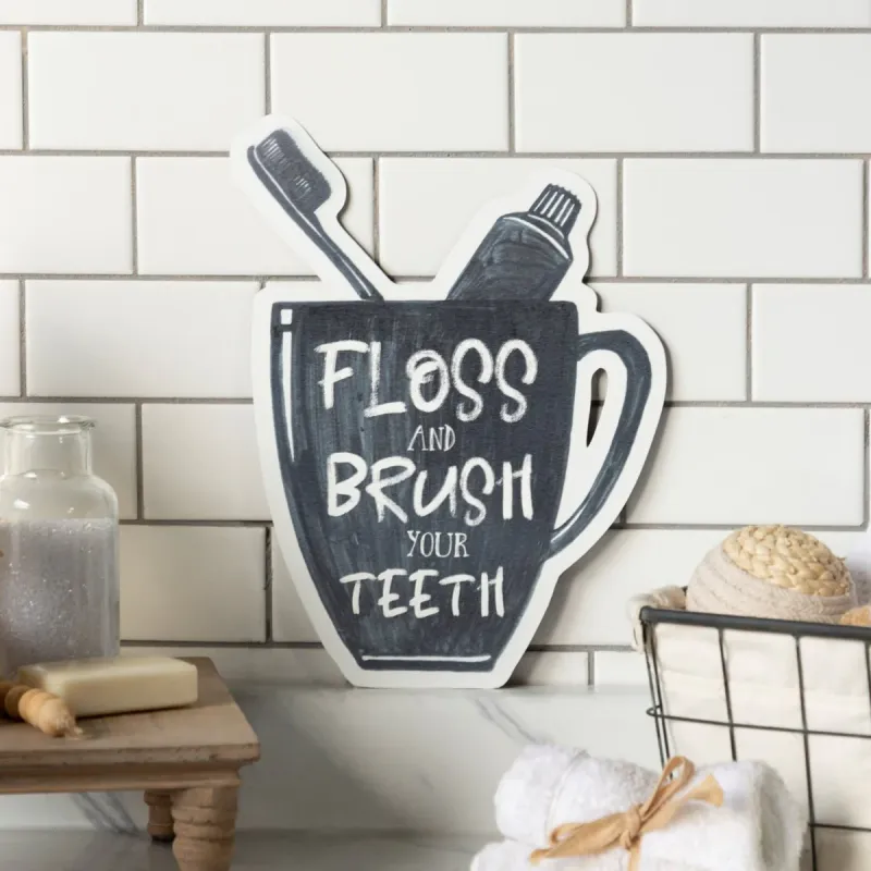 Floss" Jet-black Metal Sign