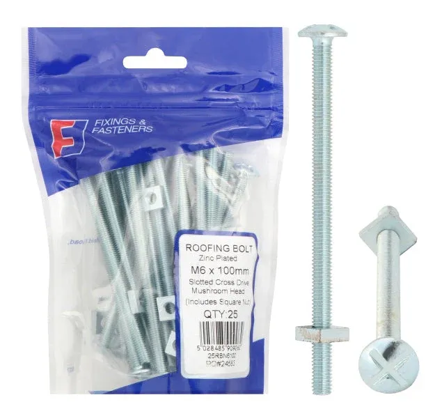 Forgefix Roofing Bolt & Nut M6x30mm (Bag25)