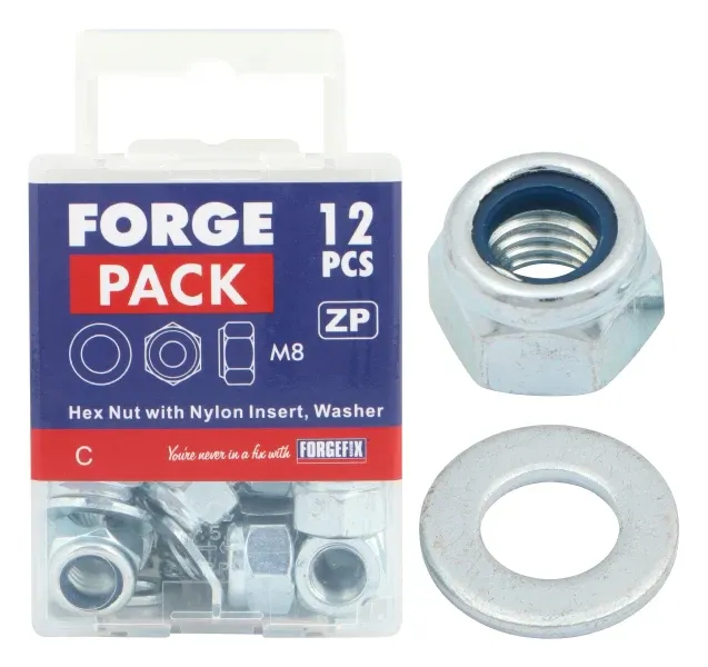 ForgePack Nyloc Nut & Washer M12 (Pack6)