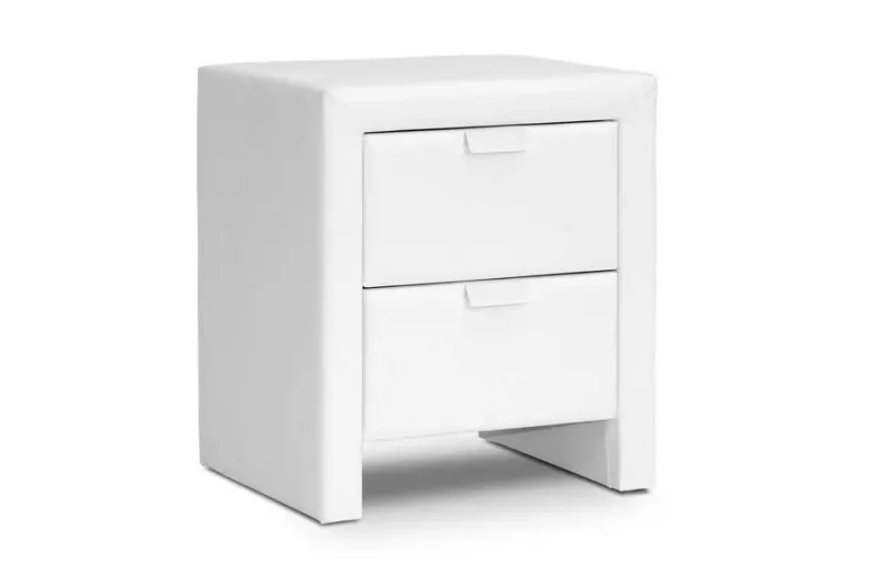Frey White Upholstered Current Nightstand