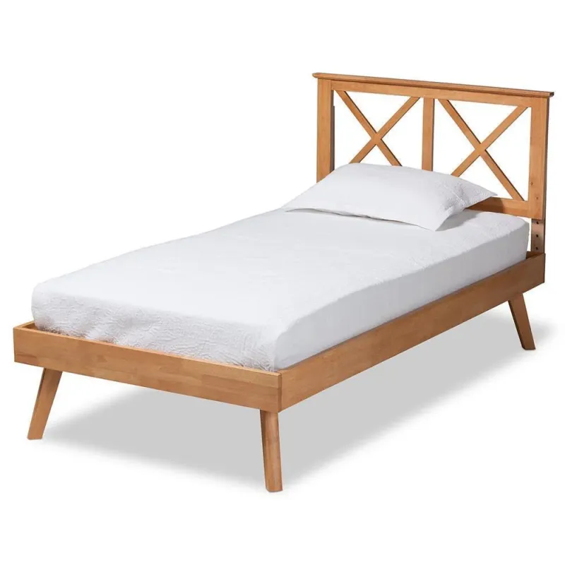 Galvin Modern and Contemporary Chocolate Finished Wood Twin Size Platform Bed