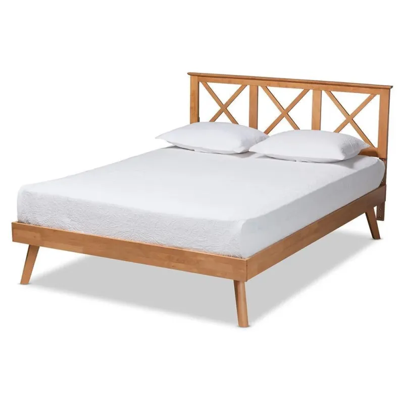 Galvin Up-to-date and Contemporary Brown Finished Wood Full Size Platform Bed