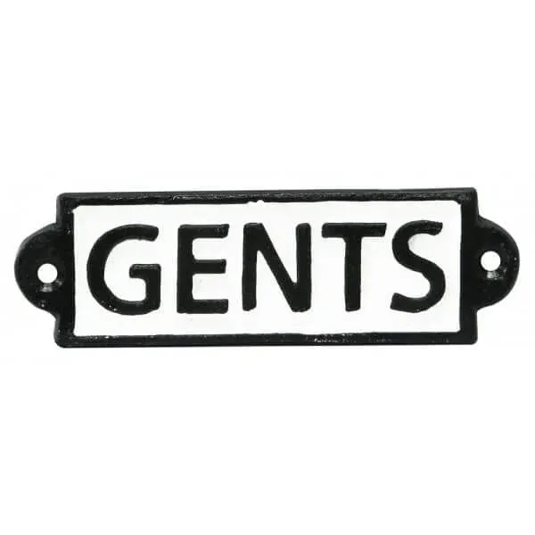 GENTS Cast Iron Sign Industrial Design