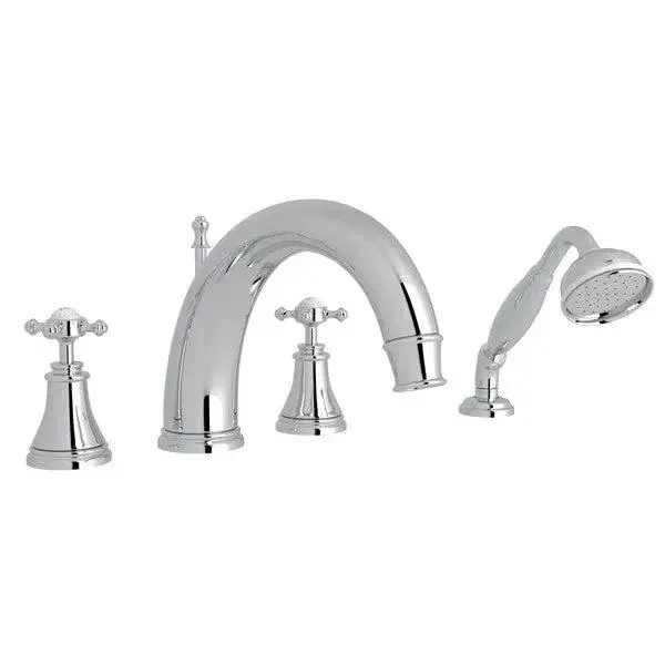 Georgian Era™ 4-Hole Deck Affix Tub Filler C-Spout