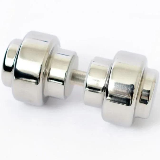 Glass Shower 1-3/16" Round Glossy Nickel Back to Back Door Knob