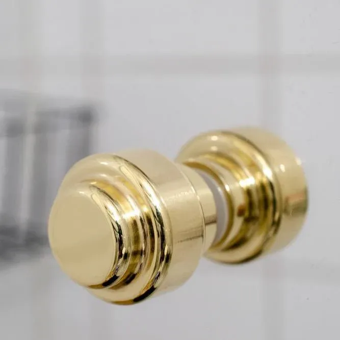 Glass Shower 1-3/16" Round Polished Warm alloy Back to Back Door Knob