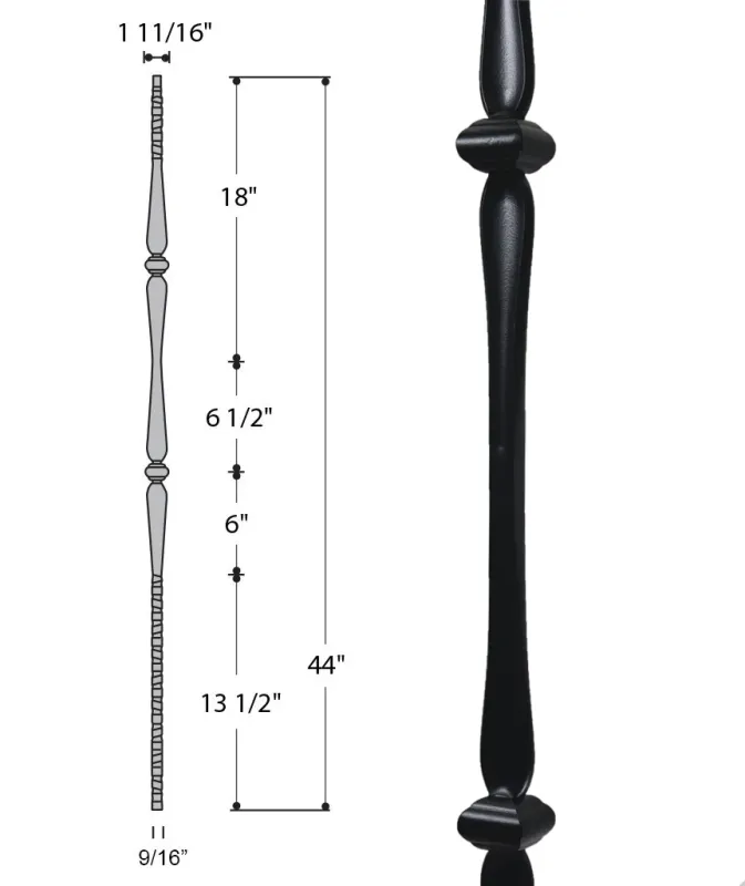 Gothic Dual Knuckle Iron Baluster : 2571