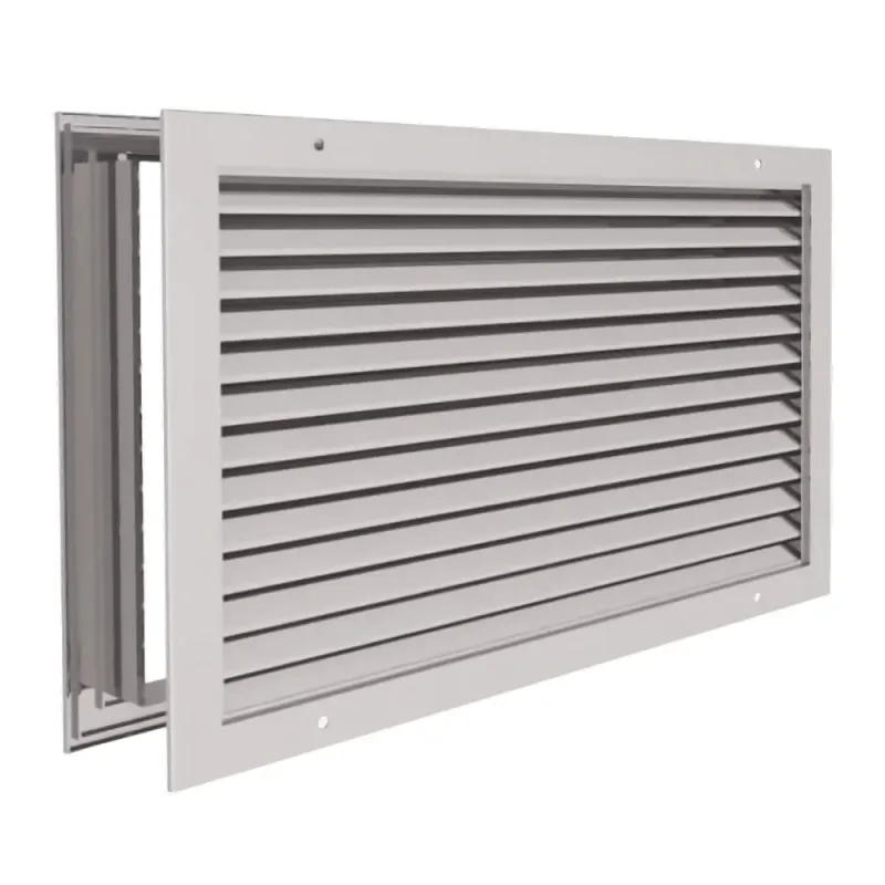 GRIGLIA DI TRANSITO ALLUMINIO AD ALETTE FISSE CON CONTROCORNICE VARIE MISURE