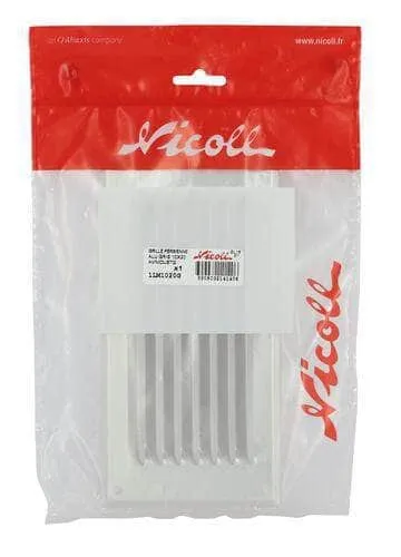 Grille rectangulaire horizontale avec moustiquaire Aluminimum 1LM1020G NICOLL Vibration Reduction