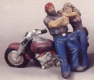 H321AB Motorcycle & Leaning Couple 7x12" Hershey Clay Mold
