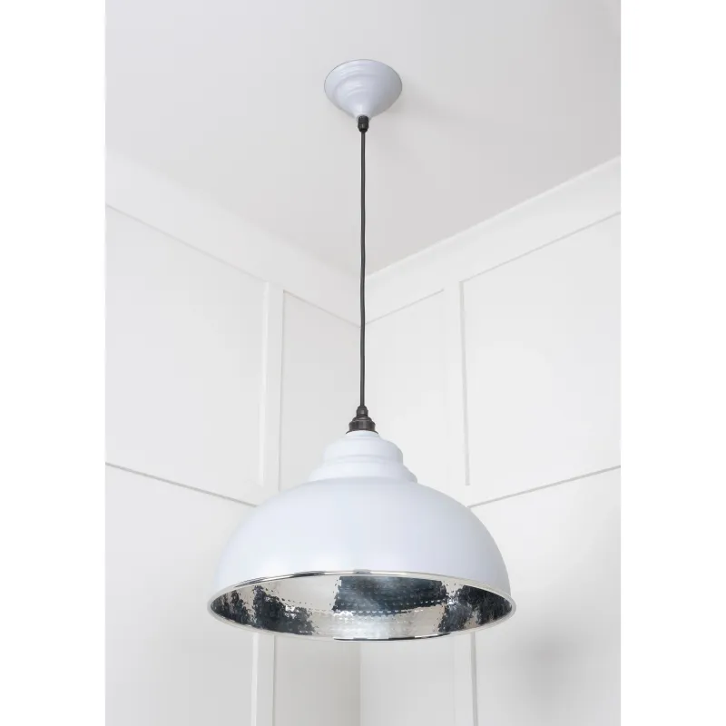 Hammered Nickel Harborne Pendant Birch | From Anvil