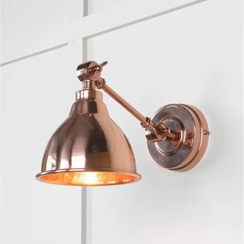 Hammered Red metal Brindley Wall Light | From Anvil