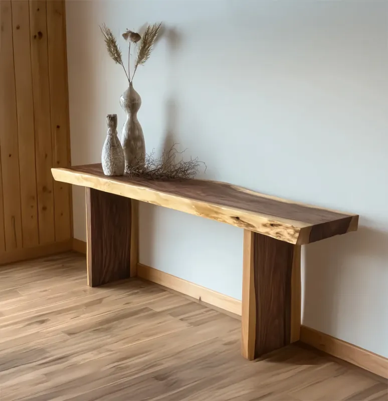 Handcrafted Reclaimed Wood Console Table - Rustic Farmhouse Entryway Furniture
