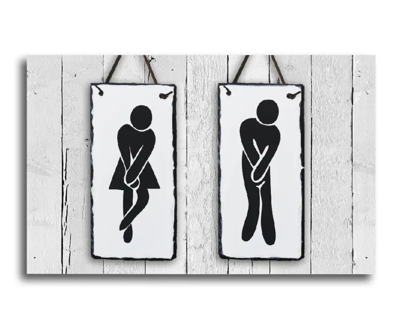Hand-finished Slate Bathroom Signs - Ladies and Gents