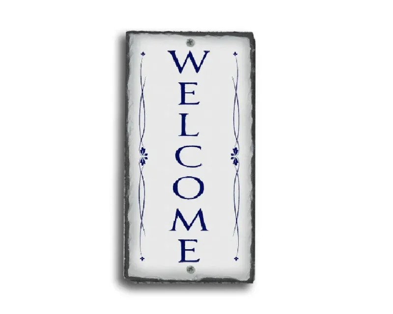 Hand-finished Slate Welcome Sign