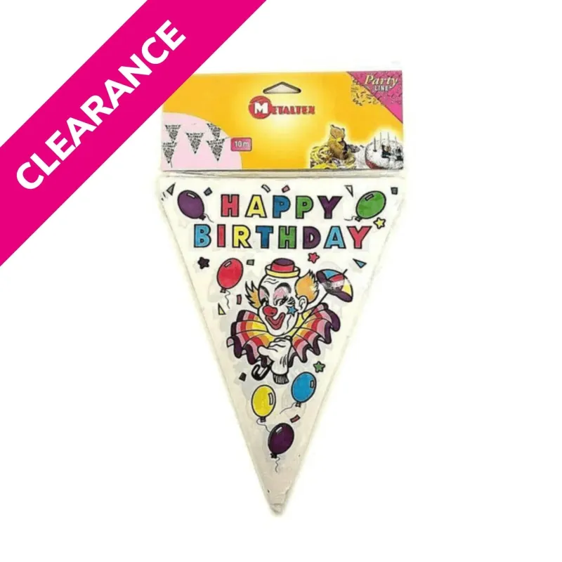 Happy Birthday Bunting Banner Hanging Decorations 10 Metres