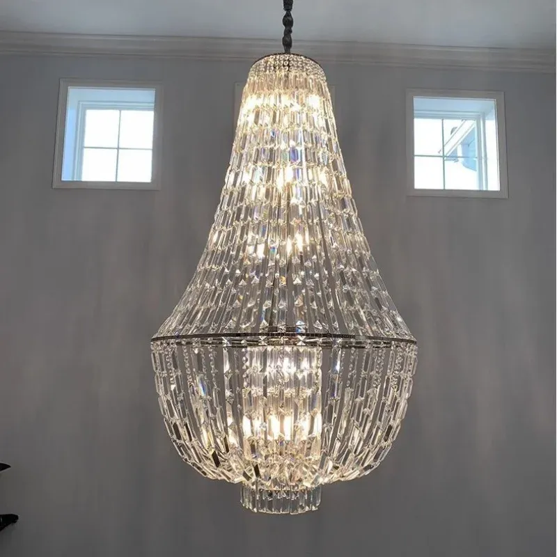 Heavy Duty Afralia™ Present-day Loft Duplex Villa Living Room Crystal Chandelier Staircase Chandelier Lamps