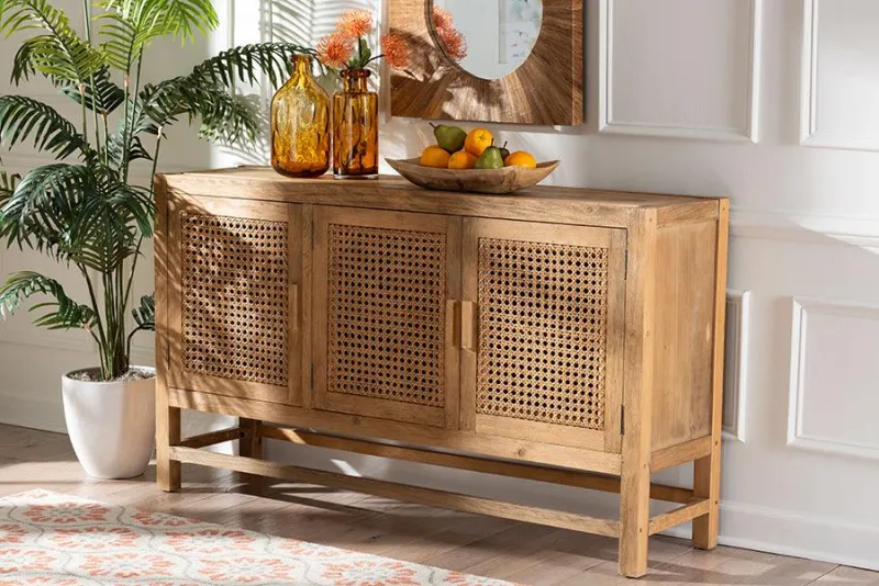 Heavy Duty bali & pari Sibu Bohemian Unrefined Rattan and Reclaimed Wood Cabinet